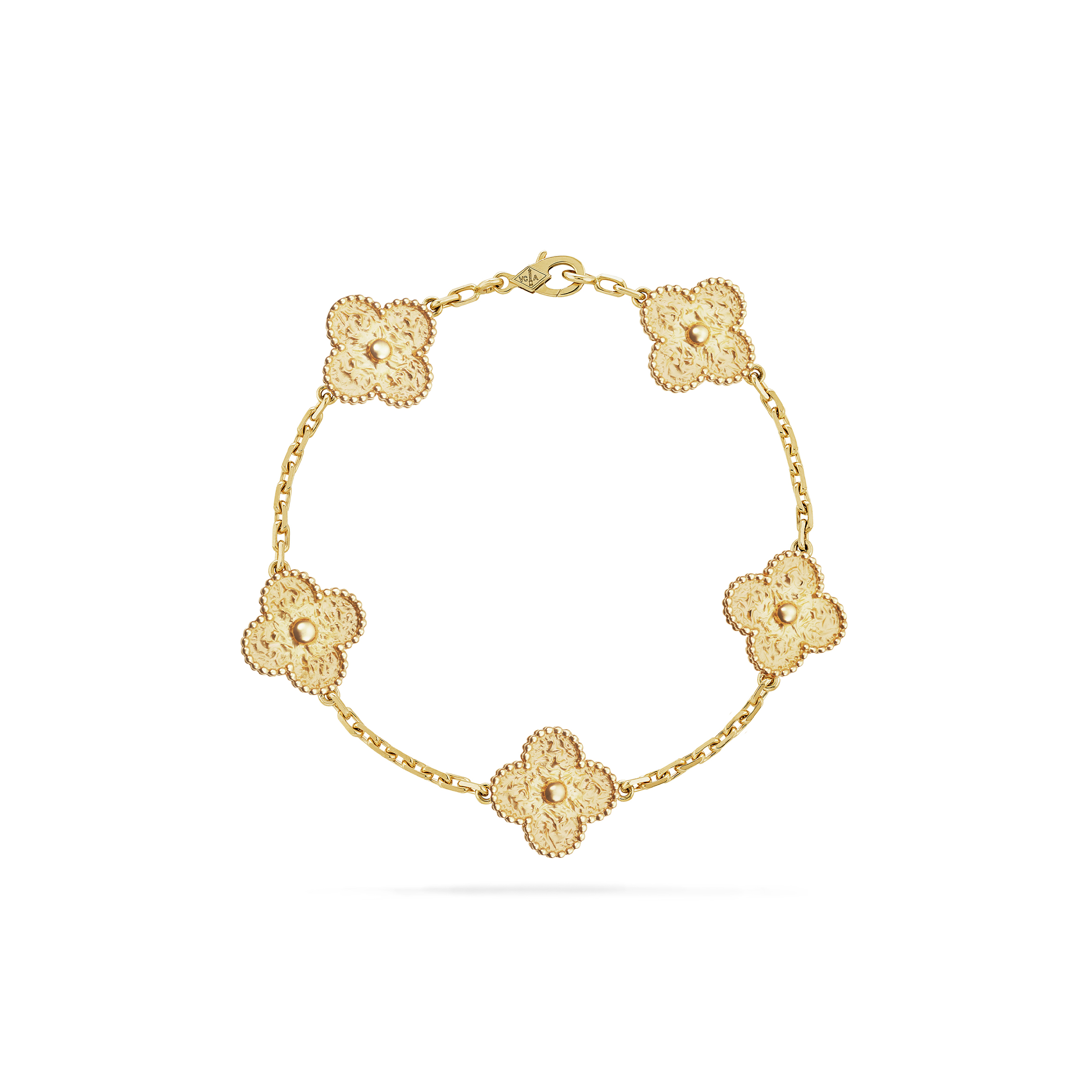 VAN CLEEF ARPELS VINTAGE ALHAMBRA BRACELET, 5 MOTIFS - YELLOW GOLD  VCARO1IE00